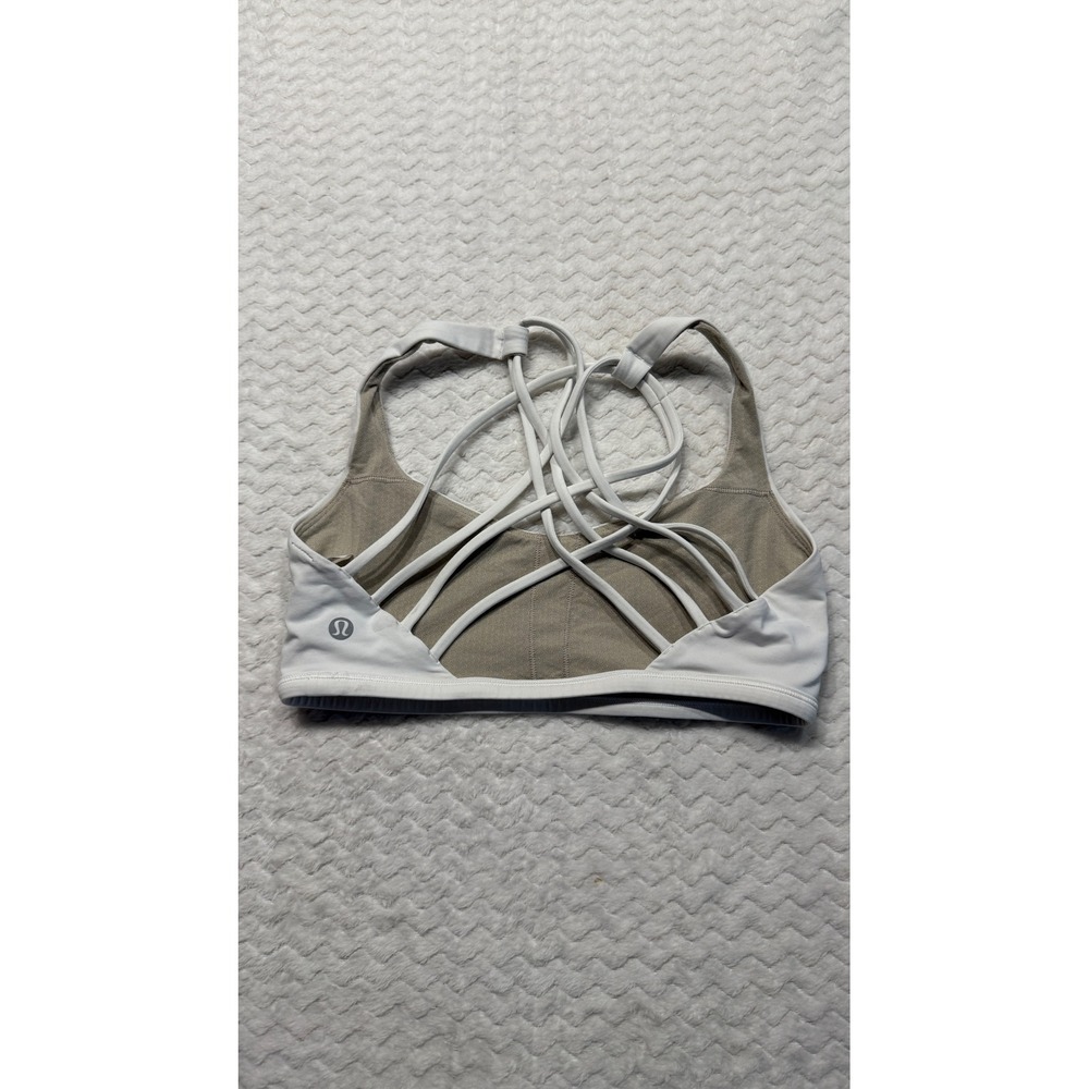 Lululemon Free To Be Wild Sports Bra White Strappy Back Size 6 W5J61S